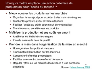 Modèles d’action collective pour les producteurs et leurs filières de commercialisation