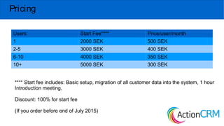 It's simple!
It's three basic steps of business
Growth.
Actioncrm.se
 