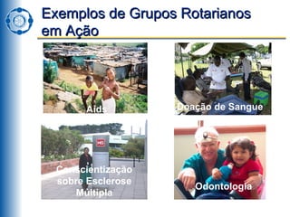 Exemplos de Grupos Rotarianos  em Ação Aids Doação de Sangue Conscientização sobre Esclerose Múltipla Odontologia 