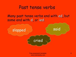 Past tense verbs ,[object Object],Free powerpoint template: www.brainybetty.com slapped cried said 