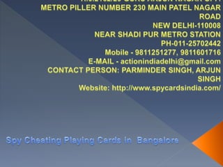 Spy Cheating Playing Cards in  Bangalore