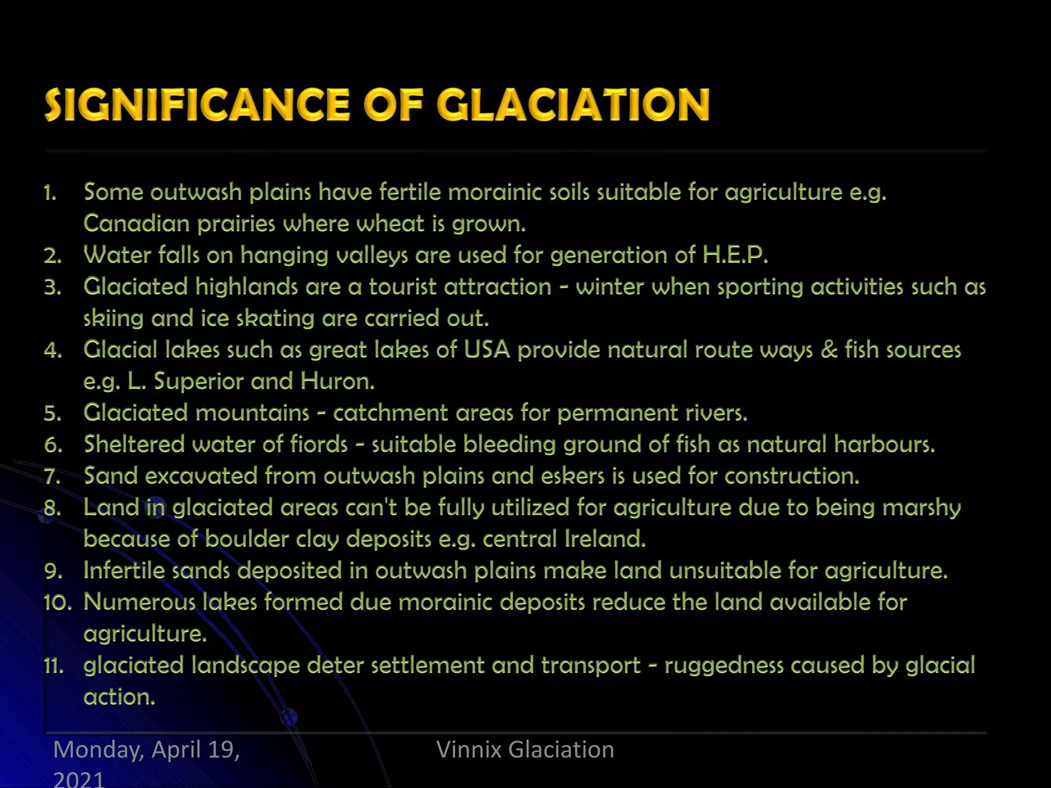 Vinnix Glaciation
Monday, April 19,
 
