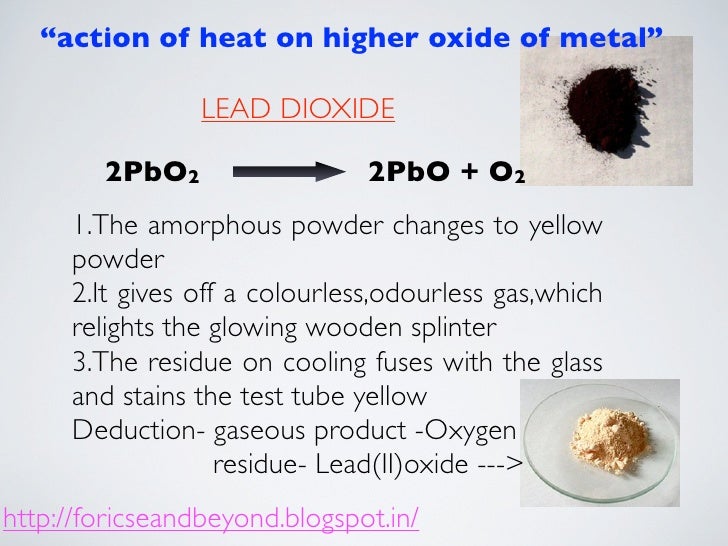 Action of heat on chemical compound