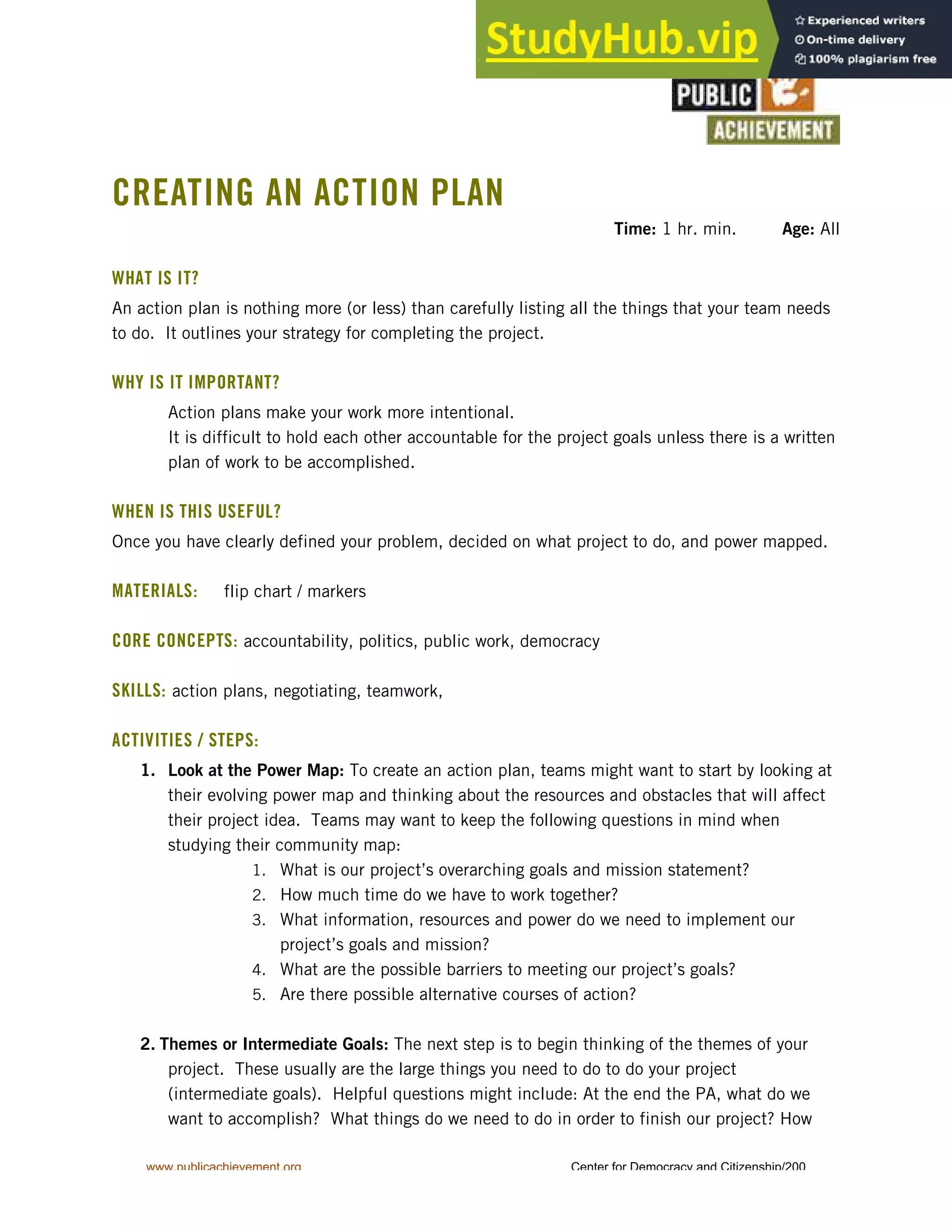 Action Plan | PDF