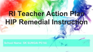 RI Teacher Action Plan
HIP Remedial Instruction
School Name: SK SUNGAI PETAI
 