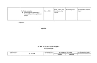 action plan in science and health for the school year.docx