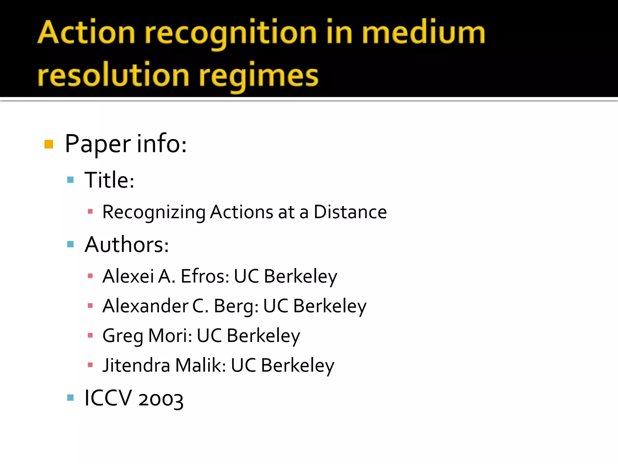 “What, where and who? Classifying events by scene and object recognition”Sample results:
