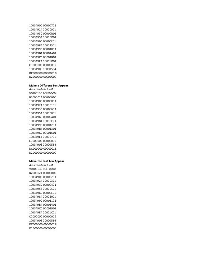 desmume cheat codes