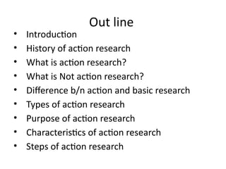 Action Research Introduction Example Introduction to Action Research for Primary School Teachers | PPTX