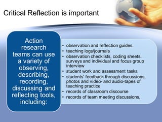 Critical Reflection is important 