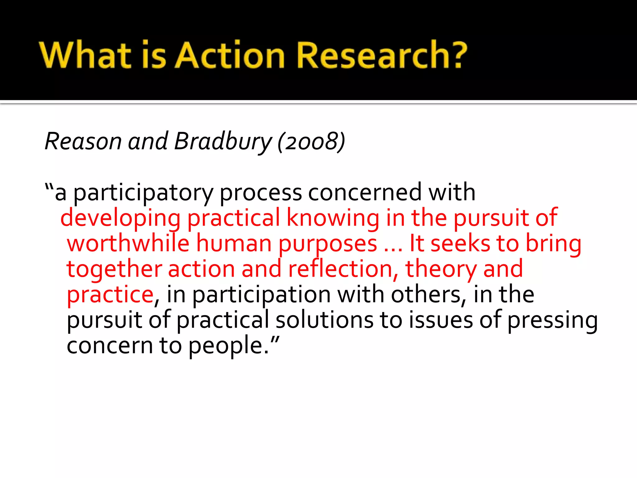 Action research - Basic concepts | PPTX