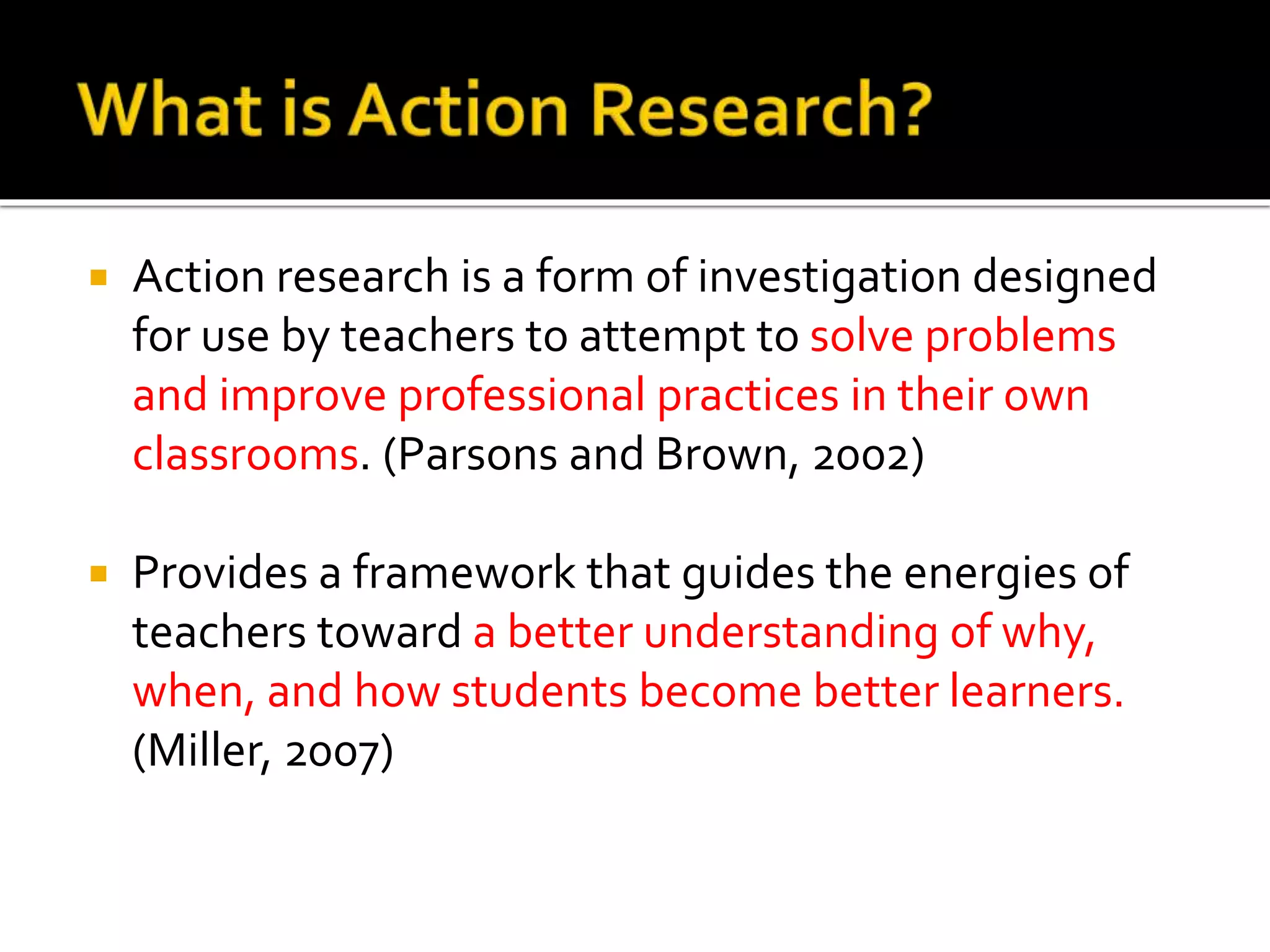 Action research - Basic concepts | PPTX