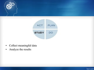 • Collect meaningful data
• Analyze the results
 