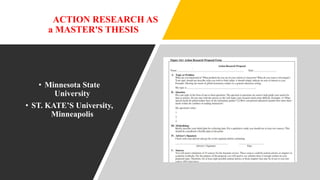 ACTION RESEARCH AS
a MASTER'S THESIS
• Minnesota State
University
• ST. KATE’S University,
Minneapolis
 