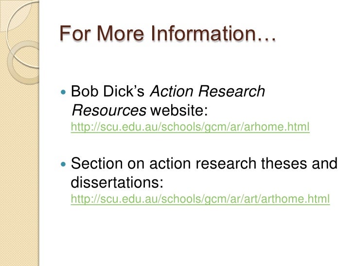 Action research thesis dissertations