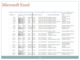 Microsoft Excel




                  45
 