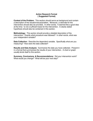 Action research format | PDF image.