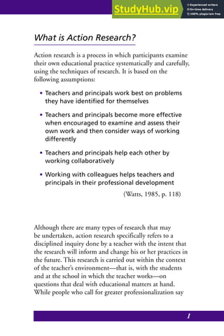 Action Research In Education | PDF