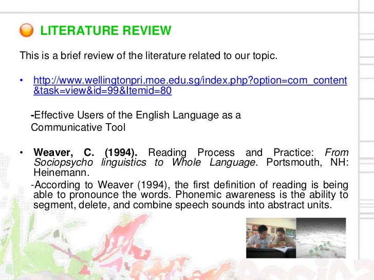 English additional language literature review