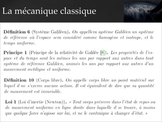 La mécanique classique
 