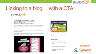 #leadgen
Linking to a blog… with a CTA
 