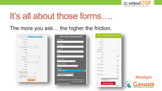 #leadgen
It’s all about those forms….
The more you ask… the higher the friction.
 