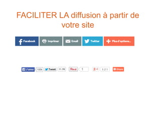 FACILITER LA diffusion à partir de
votre site
 