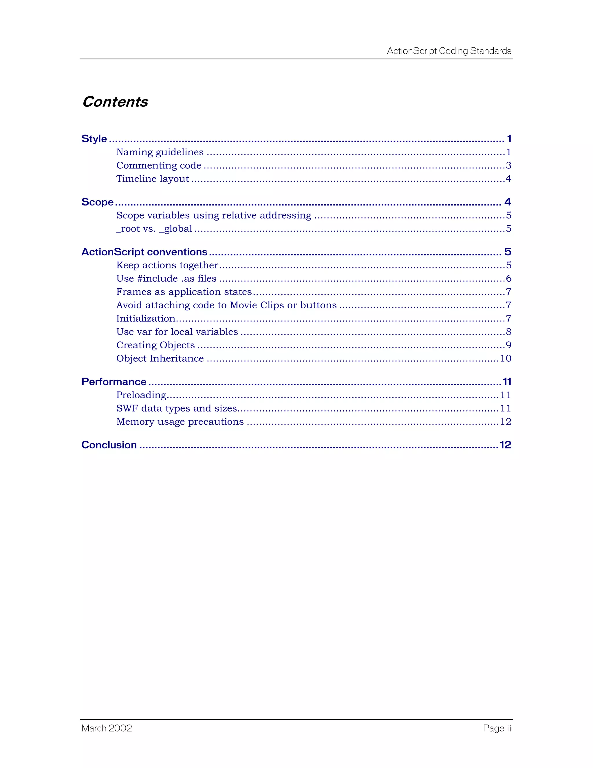 Actionscript Standards