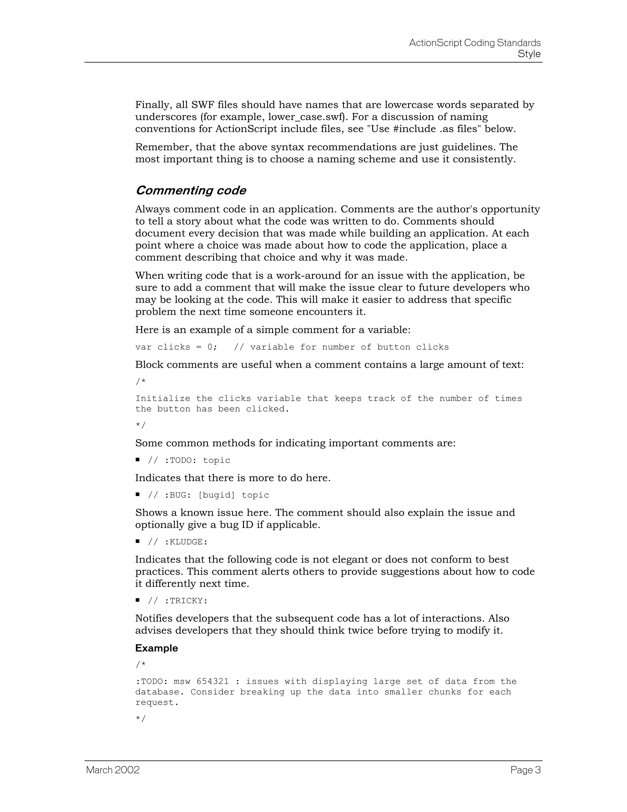 Actionscript Standards