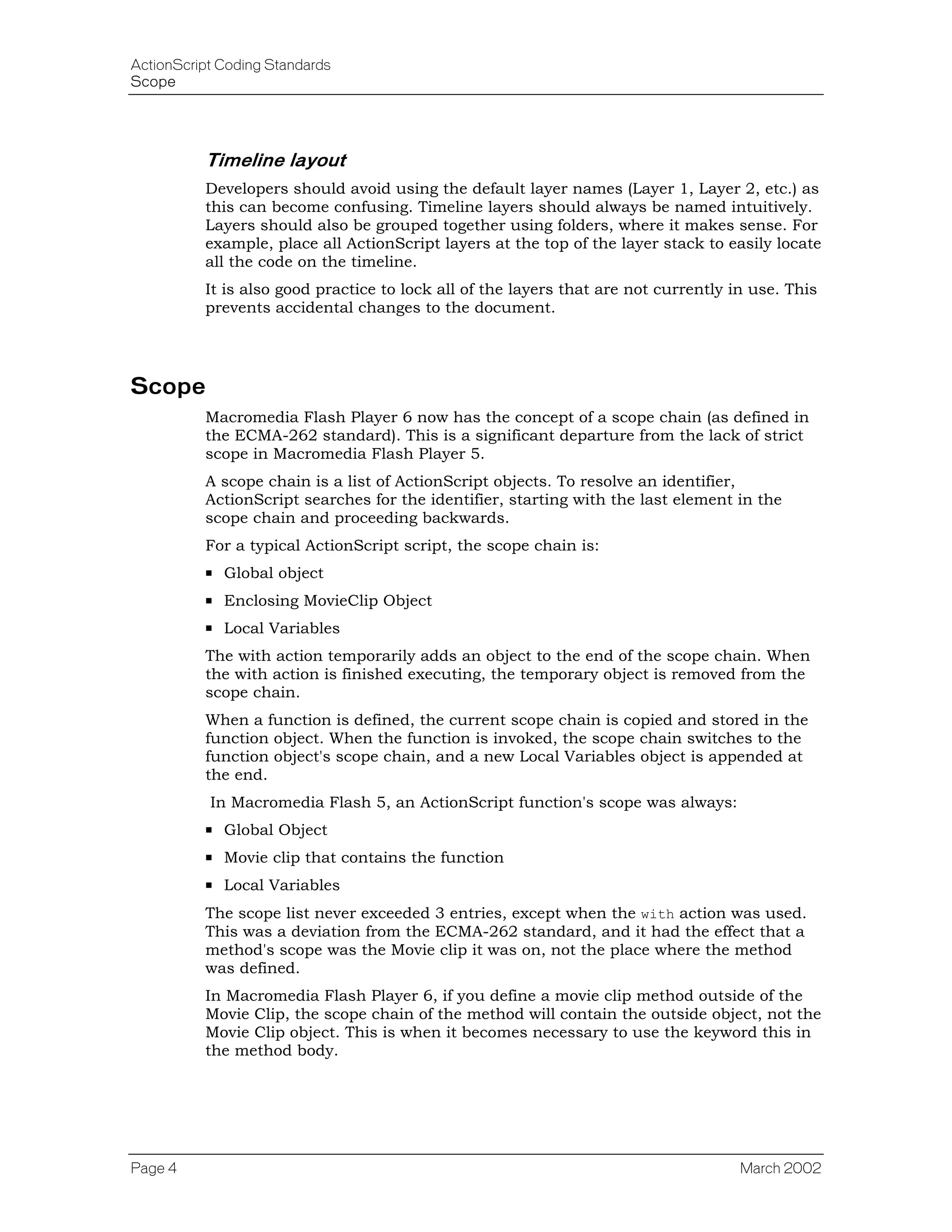 Actionscript Standards