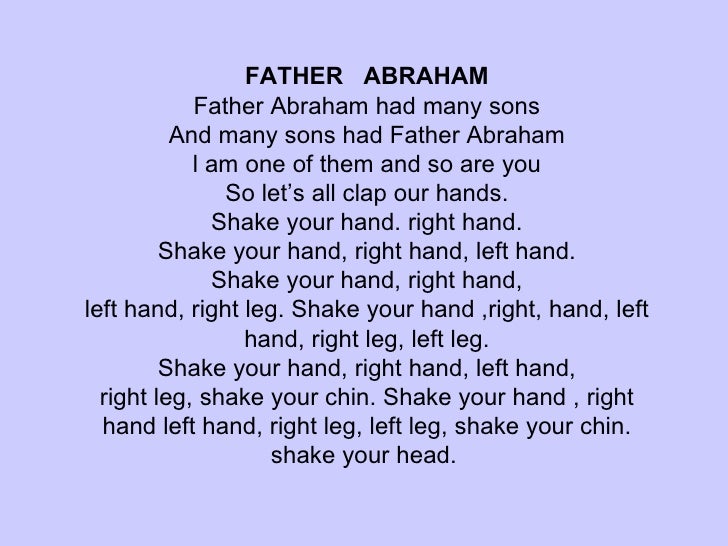 Father Abraham action song illustration emphasizing fun group participation