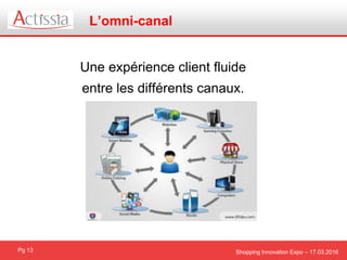 Shopping Innovation Expo – 17.03.2016
L’omni-canal
Pg 13
Une expérience client fluide
entre les différents canaux.
 