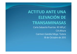 Carla Sebastiá Puertas: R1 MFyC
CA Altura
Carmen Gandía Moya: Tutora
18 de Octubre de 2013

 