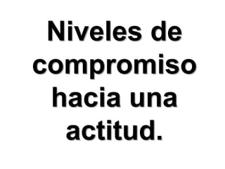 Niveles de compromiso hacia una actitud. 
