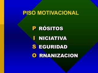 PISO MOTIVACIONAL
RÓSITOS
NICIATIVA
EGURIDAD
P
I
S
RNANIZACIONO
 