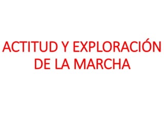 ACTITUD Y EXPLORACIÓN
DE LA MARCHA
 