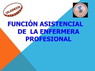 FUNCIÓN ASISTENCIAL
DE LA ENFERMERA
PROFESIONAL
 
