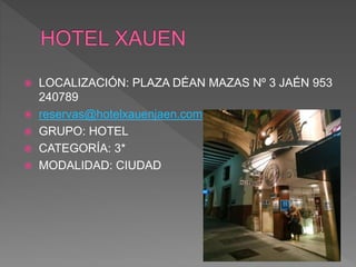 LOCALIZACIÓN: C/ SAN BARTOLOMÉ Nº 90
TORREDELCAMPO ( JAÉN ) 953 567100
 hoteltorrezaf@hoteltorrezaf.com
 GRUPO: HOTEL
...