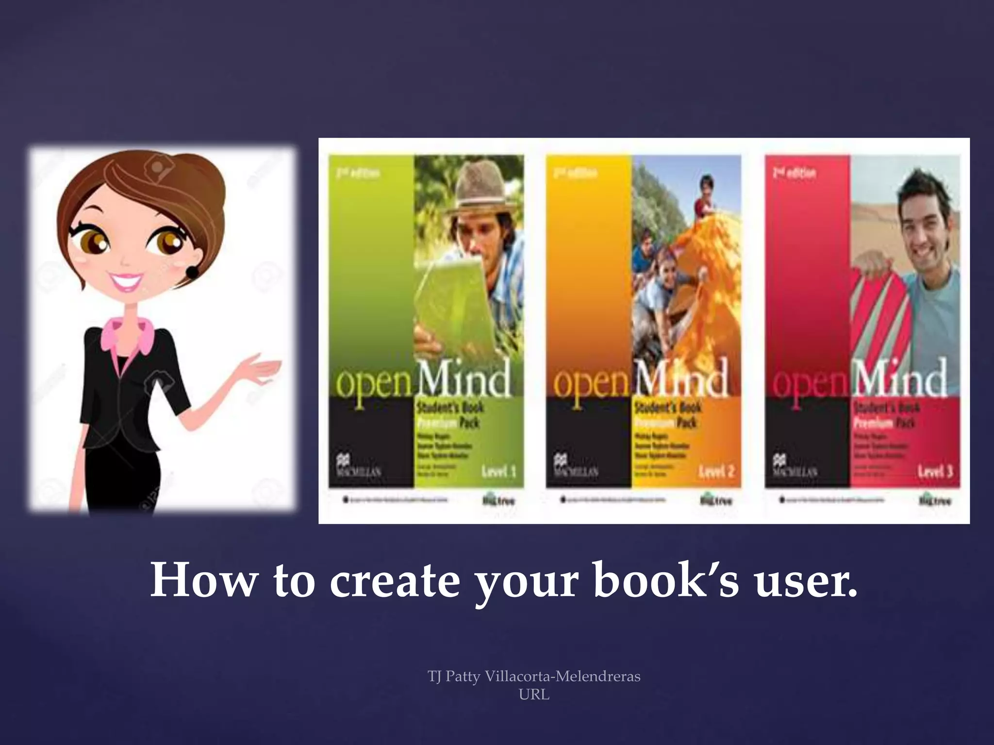 How to create your book’s user.