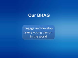 Our BHAG
Engage and develop
every young person
in the world

 