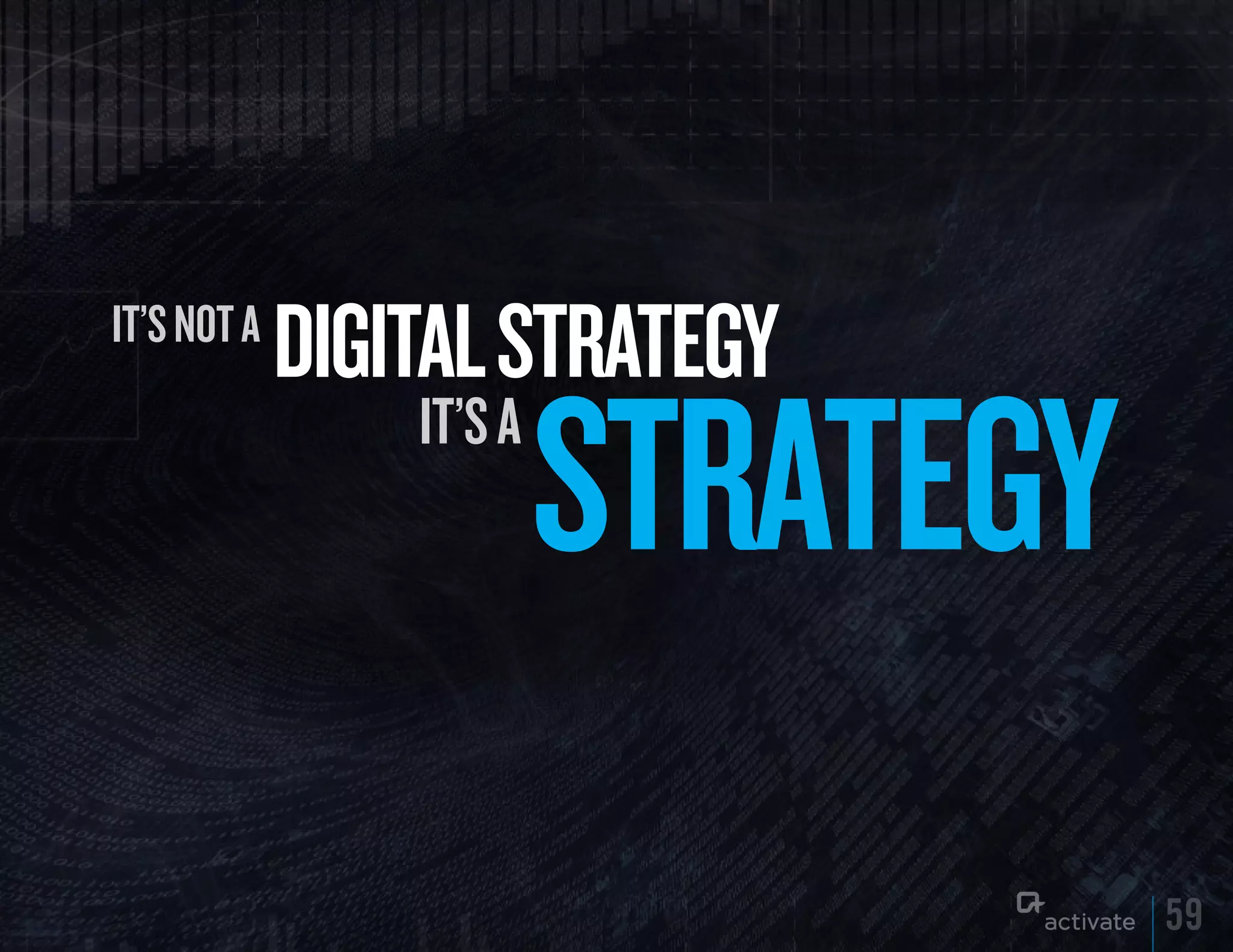 it’s not a
             DIGITAL STRATEGy
                 it’s a
                          STRATEGy
                                     59
 