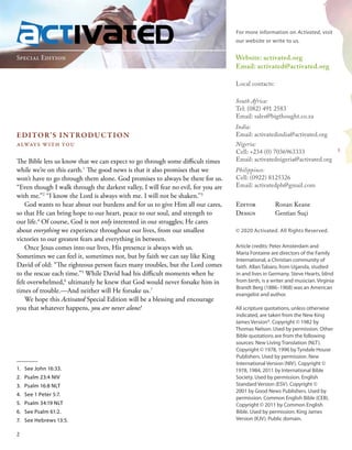 Crisis Scripture Guide.pdf Activated Special Edition: Faith in Times of Crisis | PDF