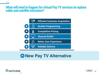 What will need to happen for virtual Pay TV services to replace
cable and satellite television?
91
VIDEO
Better User Exper...