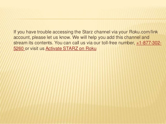 activate starz on roku