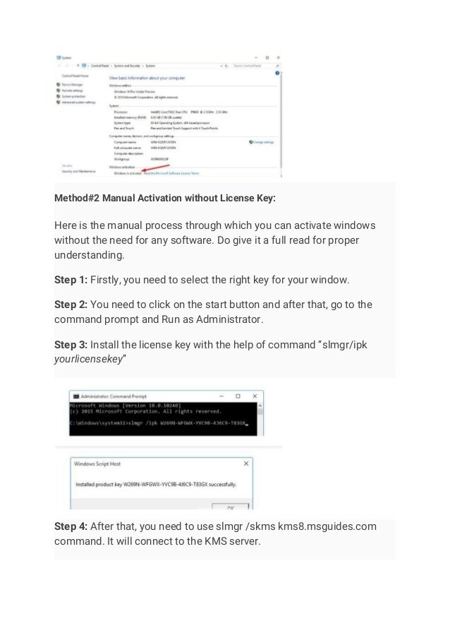 Activate Windows 10 Without The Product Key