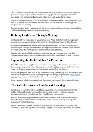 Overwhleming Math Activating Brain Senses in Kids with Math Enrichment Programs.ppt