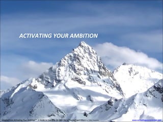 ACTIVATING YOUR AMBITION




Adapted from Activating Your Ambition™ - A Guide to Coaching the Best Out of Yourself and Others by Mike Hawkins   www.activatingyourambition.com
 