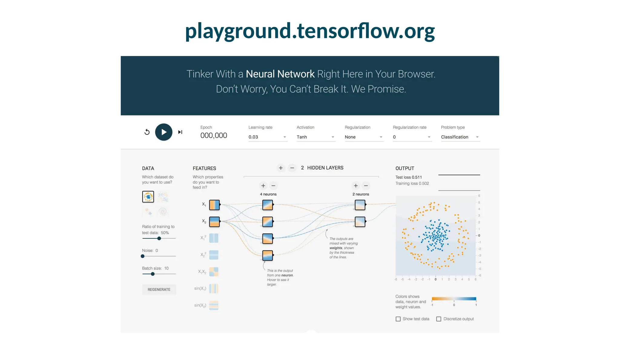 playground.tensorflow.org
 