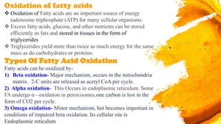 lipid metabolism (Activation of fatty acid ,oxidation of fatty acids) | PDF