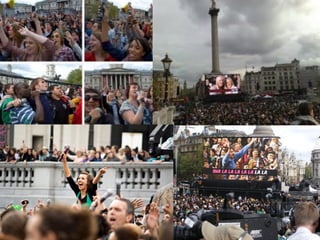 Result
•  More	
  than	
  13500	
  people	
  gathered	
  in	
  Trafalgar	
  
   Square	
  –	
  thinking	
  they	
  could	
  be	
  dancing	
  -­‐	
  no-­‐one	
  had	
  
   any	
  idea	
  how	
  the	
  event	
  would	
  unfold.	
  	
  	
  
   	
  
•  They	
  par0cipated	
  in	
  a	
  giant	
  (one-­‐hour	
  karaoke)	
  and	
  
   gave	
  them	
  the	
  opportunity	
  to	
  experience	
  ﬁrst	
  hand	
  
   what	
  ‘life's	
  for	
  sharing'	
  is	
  all	
  about.	
  
   	
  
•  In	
  less	
  than	
  2	
  weeks	
  they	
  already	
  have	
  over	
  480k	
  
   views	
  on	
  youtube	
  

	
  
                                                                               @TejDesai     	
  
 